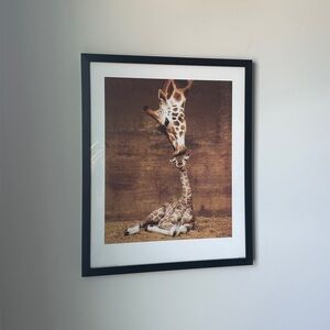 Two giraffes Mom and Baby giraffe Art Decor Wall Art